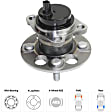 Rear, Driver and Passenger Side Wheel Hub, 4 Lugs, With Bearing, With Sensor