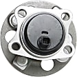 Rear, Driver and Passenger Side Wheel Hub, 4 Lugs, With Bearing, With Sensor