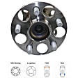 2-Wheel Set Rear, Driver and Passenger Side Wheel Hubs, With Bearing, With Sensor, FWD