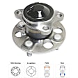 Rear, Driver and Passenger Side Wheel Hub, 4 Lugs, With Bearing, 1.5L, 4Cyl