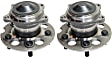 2-Wheel Set Rear, Driver and Passenger Side Wheel Hubs, With Bearing, FWD, Non-ABS