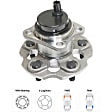2015 Toyota Prius V - Rear, Driver and Passenger Side Wheel Hub, FWD, 5 Lugs, With Bearing