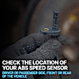 Front, Driver and Passenger Side ABS Speed Sensor, 2 Male Terminals, Blade Type, Wheel Mounted