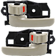 Front or Rear, Driver and Passenger Side Interior Door Handles, Beige, With door lock button