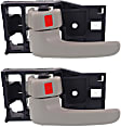 Front and Rear, Driver and Passenger Side Interior Door Handles, Gray, With Door Lock Button