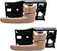 Front and Rear, Passenger Side Interior Door Handles, Brown, With Door Lock Button