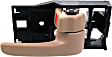 Front and Rear, Passenger Side Interior Door Handles, Brown, With Door Lock Button