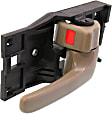 Front and Rear, Passenger Side Interior Door Handles, Brown, With Door Lock Button