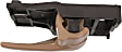 Front and Rear, Passenger Side Interior Door Handles, Brown, With Door Lock Button