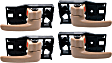 Front and Rear, Driver and Passenger Side Interior Door Handles, Brown, With Door Lock Button