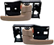 Front or Rear, Driver and Passenger Side Interior Door Handles, Brown, With Door Lock Button