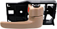 Front or Rear, Driver and Passenger Side Interior Door Handles, Brown, With Door Lock Button