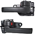 Front or Rear, Driver and Passenger Side Interior Door Handles, Black, With door lock button
