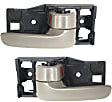 Front, Driver and Passenger Side Interior Door Handles, Beige, With door lock button, Fleetside/Styleside