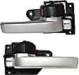 Front and Rear, Driver and Passenger Side Silver lever Interior Door Handle, With Door Lock Button