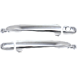 Front, Driver and Passenger Side Exterior Door Handles, Chrome, Driver Side - With Key Hole; Passenger Side - Without Key Hole