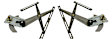 Front, Driver and Passenger Side Manual Window Regulator, Without Motor