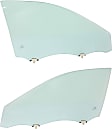 Front, Driver and Passenger Side Door Glasses, Green Tint, Replaces NAGS No. FD26496 GTYN, FD26497 GTYN