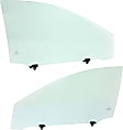 Front, Driver and Passenger Side Door Glasses, Clear, Replaces NAGS No. FD26046 GTYN, FD26047 GTYN