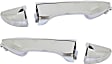 Rear, Driver and Passenger Side Exterior Door Handles, Chrome, without Key Hole