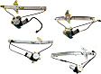 Front and Rear, Driver and Passenger Side Power Window Regulator, With Motor