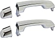 Rear, Driver and Passenger Side Exterior Door Handles, Chrome, without Key Hole, For Models Without Sensor