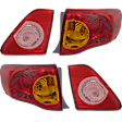 Driver and Passenger Side, Inner and Outer Tail Lights, With bulbs, North America Built Vehicle