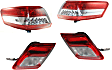 Driver and Passenger Side, Inner and Outer Tail Lights, with Bulbs, Halogen, USA Built Vehicle