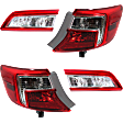 2013 Toyota Camry - Driver and Passenger Side, Inner and Outer Halogen Tail Light, With bulb(s), Mounts on Body, OE Replacement