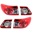 2013 Toyota Corolla - Driver and Passenger Side, Inner and Outer Halogen Tail Light, Without bulb(s), Mounts On Body, Japan Built Vehicle, OE Replacement