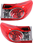 Driver and Passenger Side, Outer Tail Lights, without Bulb, Halogen, Mounts on Body, Japan Built Vehicle