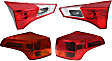 Driver and Passenger Side, Inner and Outer Tail Lights, with Bulbs, Halogen, Mounts on Liftgate, Japan Built Vehicle