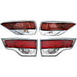 Driver and Passenger Side, Inner and Outer Tail Lights, with Bulbs, Halogen, CAPA Certified