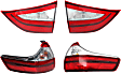 Driver and Passenger Side, Inner and Outer Tail Lights, with Bulbs, Halogen/LED Combo, Mounts On Liftgate