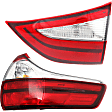 Driver and Passenger Side, Inner and Outer Halogen/LED Combo Tail Light, With bulb(s), OE Replacement