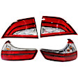 Driver and Passenger Side, Inner and Outer Tail Lights, with Bulbs, Halogen/LED Combo, Mounts On Liftgate, CAPA CERTIFIED