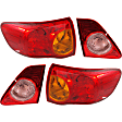 Driver and Passenger Side, Inner and Outer Tail Light, without Bulb, Halogen, Japan Built Vehicle