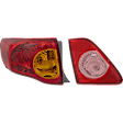 Driver Side, Inner and Outer Tail Lights, With bulbs, North America Built Vehicle