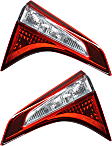 Driver and Passenger Side Tail Lights, with Bulbs, Halogen, Mounts on Luggage Lid, CAPA CERTIFIED