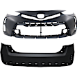 Front and Rear Primed Bumper Cover, CAPA Certified