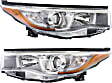 Driver and Passenger Side Headlights, with Bulbs, Halogen, with smoked chrome accent