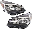 Driver and Passenger Side Headlights, without Bulbs, Halogen, Hatchback, Reflector Type