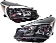 Driver and Passenger Side Headlights, without Bulbs, Halogen, Hatchback, Reflector Type, CAPA Certified