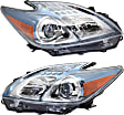 Driver and Passenger Side Halogen Headlight, Without bulb(s), OE Replacement, CAPA Certified