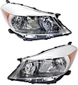 Driver and Passenger Side Headlights, without Bulbs, Halogen, Standard type