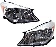 Driver and Passenger Side Headlights, without Bulbs, Halogen, Standard type, CAPA Certified