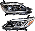 Driver and Passenger Side Headlights, with Bulbs, Halogen, with LED daytime running light, CAPA Certified