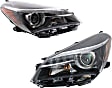 Driver and Passenger Side Headlights, with Bulbs, Halogen, Hatchback, Projector Type