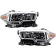 Driver and Passenger Side Headlights, with Bulbs, Halogen, For Models with Halogen Fog Lights, with LED daytime running light