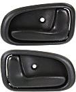 Front or Rear, Driver and Passenger Side Interior Door Handles, Gray, Without Door Lock Hole